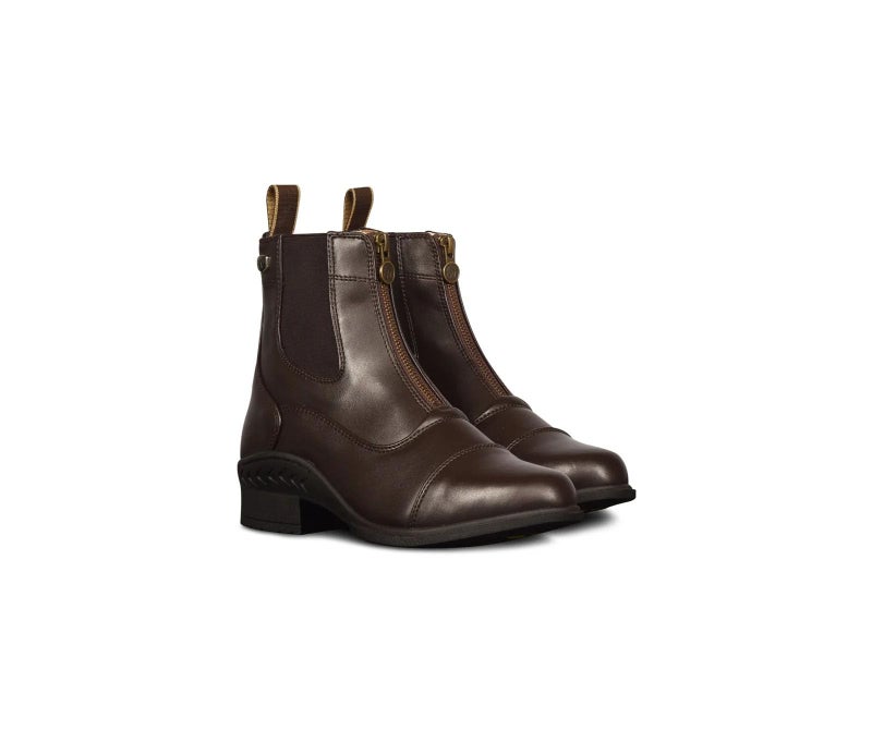 Ovation Women's Lightweight Stylish Equestrian Horse Riding Ankle Length Synthetic Vega Leather Quantum Zip Paddock Boots, Brown, Size 7.5 - Image 2